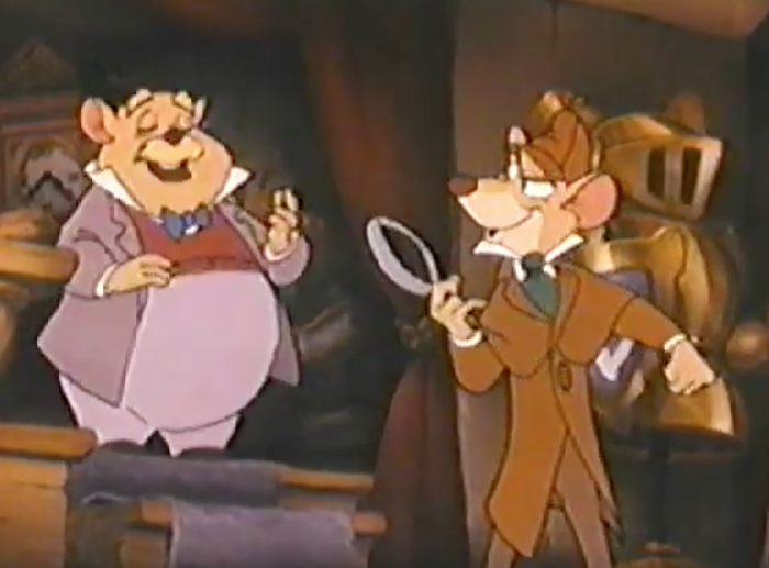 Dr. Dawson and Basil in The Great Mouse Detective