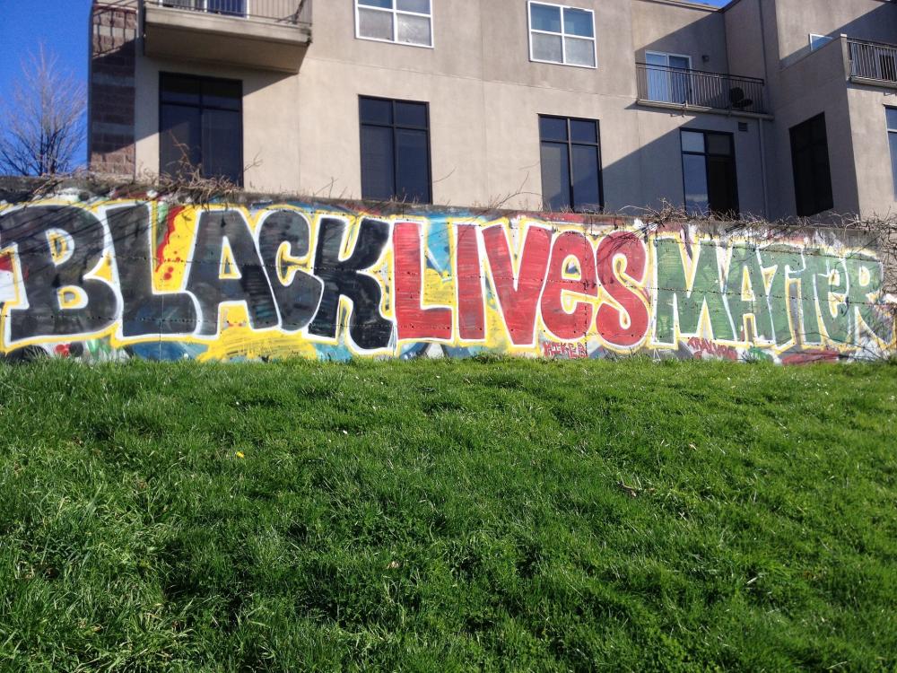 Black Lives Matter spray painted on a wall