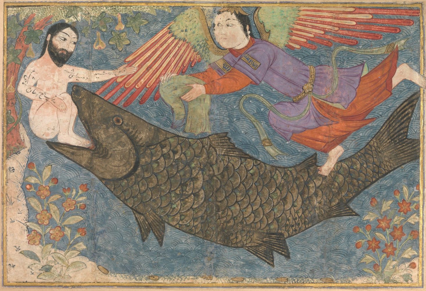 "Jonah and the Whale", Folio from a Jami al-Tavarikh (Compendium of Chronicles) ca. 1400