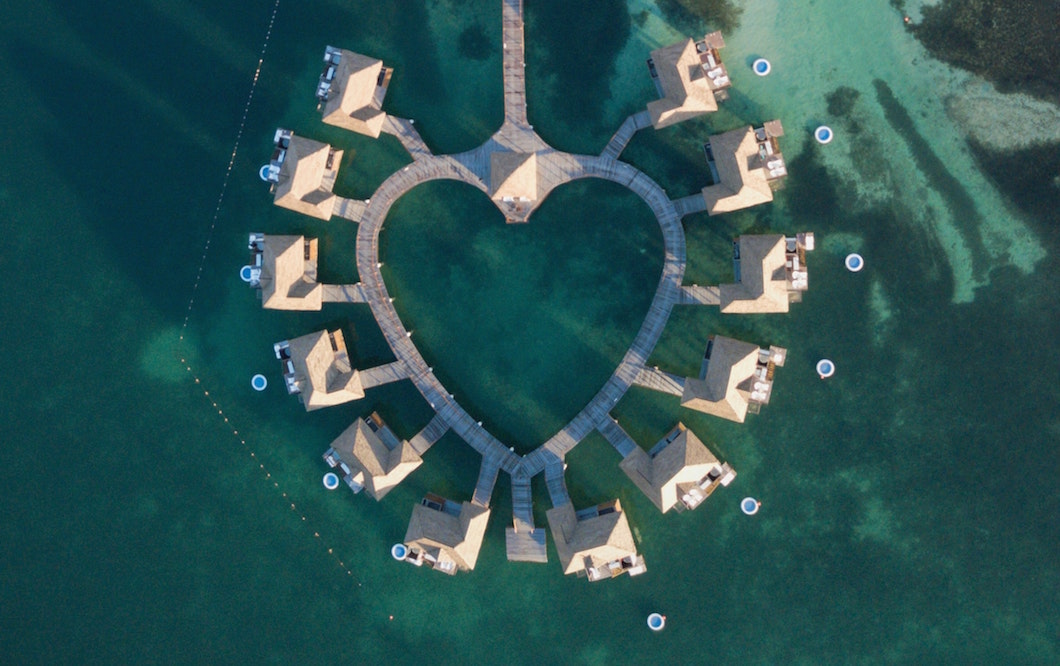 A heart-shaped circle of homes in Jamaica