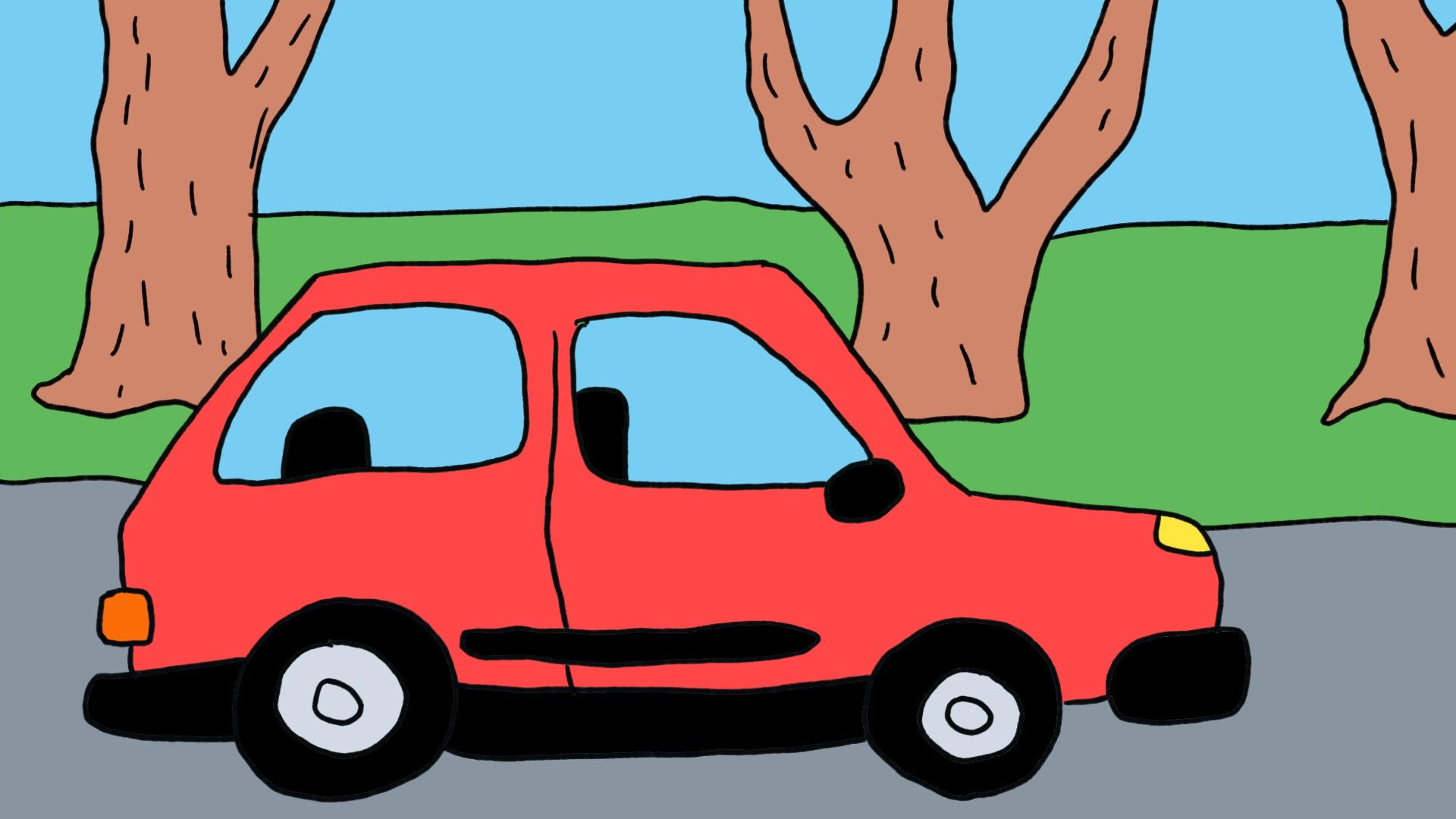 illustration of car driving