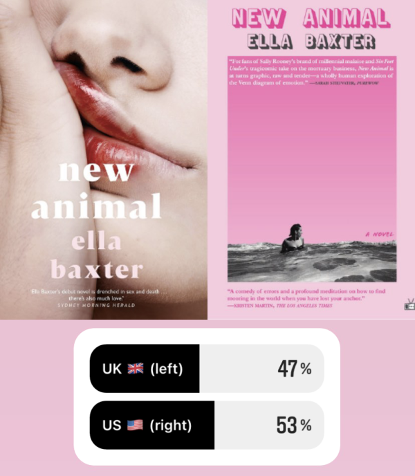 New Animal by Ella Baxter US versus UK cover
