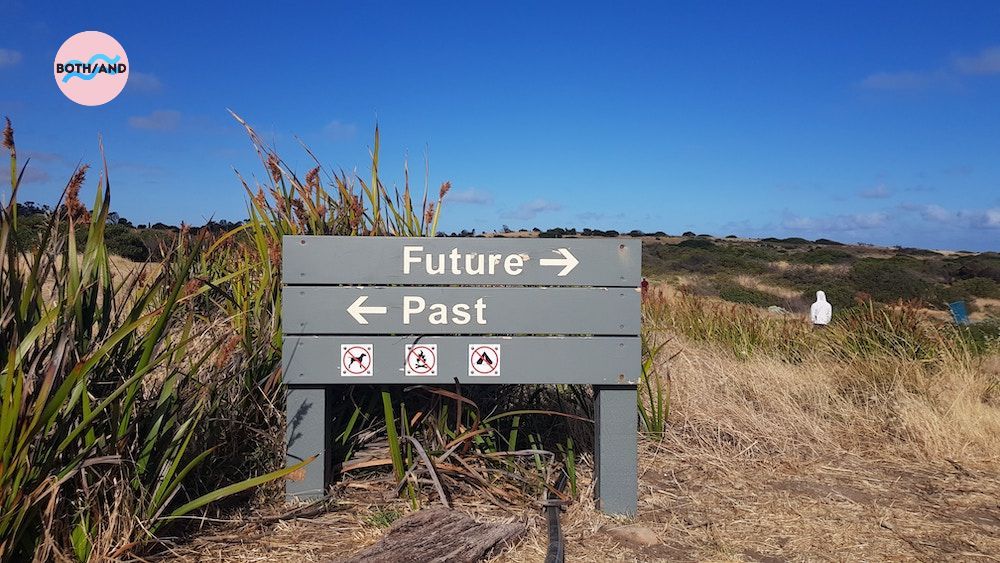 Sign with future to the right and past to the left