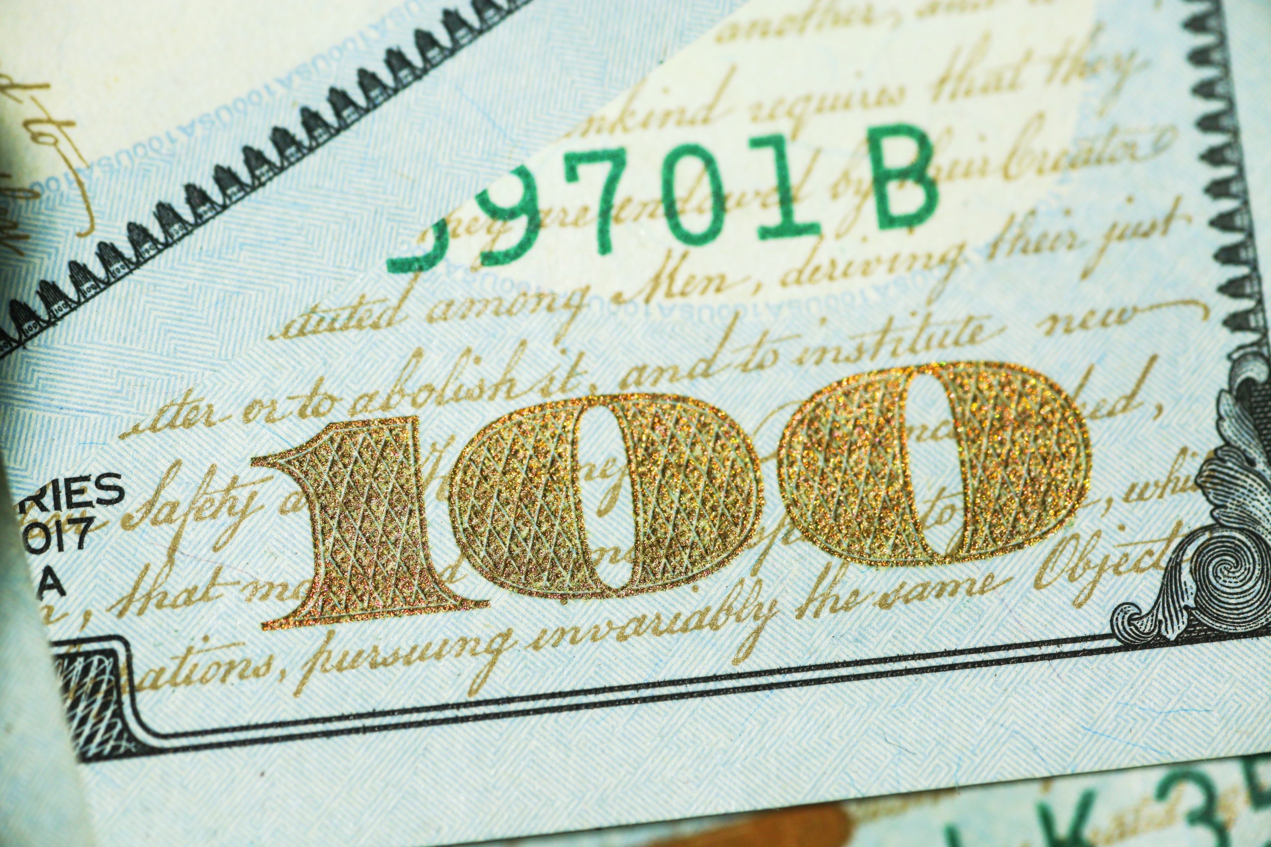 Image of a one hundred dollar bill