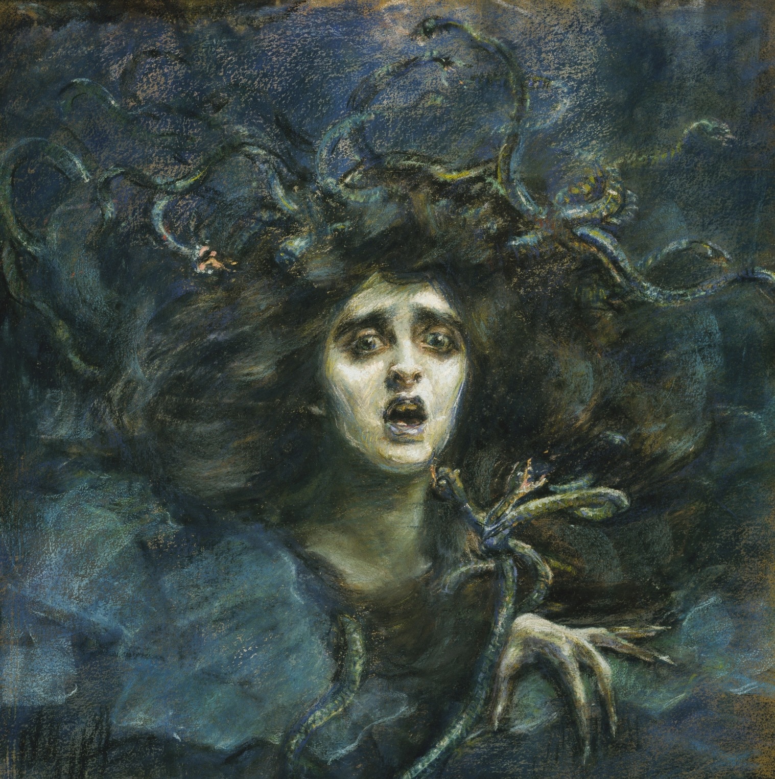 Medusa (Laura Dreyfus Barney) by Alice Pike Barney, 1892, pastel on canvas, Smithsonian American Art Museum